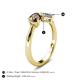 4 - Lysha 1.15 ctw Smoky Quartz Pear Shape (7x5 mm) & Natural Diamond Cushion Shape (5.00 mm) Toi Et Moi Engagement Ring 