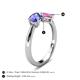 4 - Lysha 1.56 ctw Tanzanite Pear Shape (7x5 mm) & Lab Created Pink Sapphire Cushion Shape (5.00 mm) Toi Et Moi Engagement Ring 