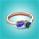 2 - Lysha 1.50 ctw Tanzanite Pear Shape (7x5 mm) & London Blue Topaz Cushion Shape (5.00 mm) Toi Et Moi Engagement Ring 