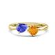 1 - Lysha 1.25 ctw Tanzanite Pear Shape (7x5 mm) & Citrine Cushion Shape (5.00 mm) Toi Et Moi Engagement Ring 