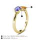5 - Lysha 1.25 ctw Tanzanite Pear Shape (7x5 mm) & Citrine Cushion Shape (5.00 mm) Toi Et Moi Engagement Ring 