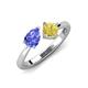 3 - Lysha 1.56 ctw Tanzanite Pear Shape (7x5 mm) & Lab Created Yellow Sapphire Cushion Shape (5.00 mm) Toi Et Moi Engagement Ring 