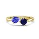 1 - Lysha 1.56 ctw Tanzanite Pear Shape (7x5 mm) & Lab Created Blue Sapphire Cushion Shape (5.00 mm) Toi Et Moi Engagement Ring 