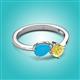 2 - Lysha 1.16 ctw Turquoise Pear Shape (7x5 mm) & Lab Created Yellow Sapphire Cushion Shape (5.00 mm) Toi Et Moi Engagement Ring 