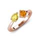 3 - Lysha 1.40 ctw Yellow Sapphire Pear Shape (7x5 mm) & Citrine Cushion Shape (5.00 mm) Toi Et Moi Engagement Ring 