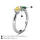 4 - Lysha 1.45 ctw Yellow Sapphire Pear Shape (7x5 mm) & Lab Created Emerald Cushion Shape (5.00 mm) Toi Et Moi Engagement Ring 