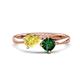 1 - Lysha 1.45 ctw Yellow Sapphire Pear Shape (7x5 mm) & Lab Created Emerald Cushion Shape (5.00 mm) Toi Et Moi Engagement Ring 