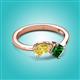 2 - Lysha 1.45 ctw Yellow Sapphire Pear Shape (7x5 mm) & Lab Created Emerald Cushion Shape (5.00 mm) Toi Et Moi Engagement Ring 