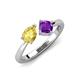 3 - Lysha 1.40 ctw Yellow Sapphire Pear Shape (7x5 mm) & Amethyst Cushion Shape (5.00 mm) Toi Et Moi Engagement Ring 