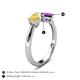 4 - Lysha 1.40 ctw Yellow Sapphire Pear Shape (7x5 mm) & Amethyst Cushion Shape (5.00 mm) Toi Et Moi Engagement Ring 