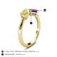 4 - Lysha 1.40 ctw Yellow Sapphire Pear Shape (7x5 mm) & Amethyst Cushion Shape (5.00 mm) Toi Et Moi Engagement Ring 