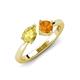 3 - Lysha 1.40 ctw Yellow Sapphire Pear Shape (7x5 mm) & Citrine Cushion Shape (5.00 mm) Toi Et Moi Engagement Ring 
