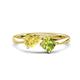 1 - Lysha 1.55 ctw Yellow Sapphire Pear Shape (7x5 mm) & Peridot Cushion Shape (5.00 mm) Toi Et Moi Engagement Ring 