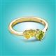 2 - Lysha 1.55 ctw Yellow Sapphire Pear Shape (7x5 mm) & Peridot Cushion Shape (5.00 mm) Toi Et Moi Engagement Ring 