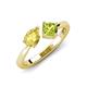 3 - Lysha 1.55 ctw Yellow Sapphire Pear Shape (7x5 mm) & Peridot Cushion Shape (5.00 mm) Toi Et Moi Engagement Ring 