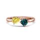 1 - Lysha 1.65 ctw Yellow Sapphire Pear Shape (7x5 mm) & London Blue Topaz Cushion Shape (5.00 mm) Toi Et Moi Engagement Ring 