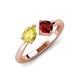 3 - Lysha 1.65 ctw Yellow Sapphire Pear Shape (7x5 mm) & Red Garnet Cushion Shape (5.00 mm) Toi Et Moi Engagement Ring 