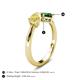 4 - Lysha 1.45 ctw Yellow Sapphire Pear Shape (7x5 mm) & Lab Created Emerald Cushion Shape (5.00 mm) Toi Et Moi Engagement Ring 
