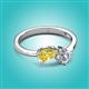 2 - Lysha 1.40 ctw Yellow Sapphire Pear Shape (7x5 mm) & Natural Diamond Cushion Shape (5.00 mm) Toi Et Moi Engagement Ring 