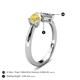 4 - Lysha 1.40 ctw Yellow Sapphire Pear Shape (7x5 mm) & Natural Diamond Cushion Shape (5.00 mm) Toi Et Moi Engagement Ring 