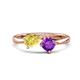 1 - Lysha 1.40 ctw Yellow Sapphire Pear Shape (7x5 mm) & Amethyst Cushion Shape (5.00 mm) Toi Et Moi Engagement Ring 
