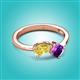 2 - Lysha 1.40 ctw Yellow Sapphire Pear Shape (7x5 mm) & Amethyst Cushion Shape (5.00 mm) Toi Et Moi Engagement Ring 