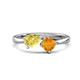 1 - Lysha 1.40 ctw Yellow Sapphire Pear Shape (7x5 mm) & Citrine Cushion Shape (5.00 mm) Toi Et Moi Engagement Ring 