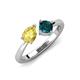 3 - Lysha 1.65 ctw Yellow Sapphire Pear Shape (7x5 mm) & London Blue Topaz Cushion Shape (5.00 mm) Toi Et Moi Engagement Ring 