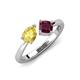 3 - Lysha 1.52 ctw Yellow Sapphire Pear Shape (7x5 mm) & Rhodolite Garnet Cushion Shape (5.00 mm) Toi Et Moi Engagement Ring 