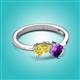 2 - Lysha 1.40 ctw Yellow Sapphire Pear Shape (7x5 mm) & Amethyst Cushion Shape (5.00 mm) Toi Et Moi Engagement Ring 