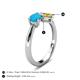 4 - Lysha 1.16 ctw Turquoise Pear Shape (7x5 mm) & Lab Created Yellow Sapphire Cushion Shape (5.00 mm) Toi Et Moi Engagement Ring 