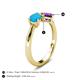 4 - Lysha 0.85 ctw Turquoise Pear Shape (7x5 mm) & Amethyst Cushion Shape (5.00 mm) Toi Et Moi Engagement Ring 