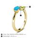 4 - Lysha 1.00 ctw Turquoise Pear Shape (7x5 mm) & Peridot Cushion Shape (5.00 mm) Toi Et Moi Engagement Ring 