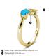 4 - Lysha 1.16 ctw Turquoise Pear Shape (7x5 mm) & Lab Created Yellow Sapphire Cushion Shape (5.00 mm) Toi Et Moi Engagement Ring 