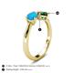 4 - Lysha 0.90 ctw Turquoise Pear Shape (7x5 mm) & Lab Created Emerald Cushion Shape (5.00 mm) Toi Et Moi Engagement Ring 