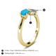 4 - Lysha 0.85 ctw Turquoise Pear Shape (7x5 mm) & Natural Diamond Cushion Shape (5.00 mm) Toi Et Moi Engagement Ring 
