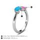 4 - Lysha 1.16 ctw Turquoise Pear Shape (7x5 mm) & Lab Created Pink Sapphire Cushion Shape (5.00 mm) Toi Et Moi Engagement Ring 
