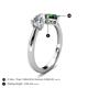 4 - Lysha 1.45 ctw White Sapphire Pear Shape (7x5 mm) & Lab Created Emerald Cushion Shape (5.00 mm) Toi Et Moi Engagement Ring 