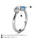 4 - Lysha 1.65 ctw White Sapphire Pear Shape (7x5 mm) & Blue Topaz Cushion Shape (5.00 mm) Toi Et Moi Engagement Ring 