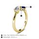 4 - Lysha 1.71 ctw White Sapphire Pear Shape (7x5 mm) & Lab Created Blue Sapphire Cushion Shape (5.00 mm) Toi Et Moi Engagement Ring 