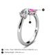 4 - Lysha 1.71 ctw White Sapphire Pear Shape (7x5 mm) & Lab Created Pink Sapphire Cushion Shape (5.00 mm) Toi Et Moi Engagement Ring 