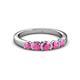 3 - Roena 0.80 ctw Pink Sapphire Round (3.80 mm) & (3.30 mm) 5 Stone Wedding Band 