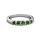 3 - Roena 0.86 ctw Green Garnet Round (3.80 mm) & (3.30 mm) 5 Stone Wedding Band 