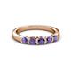 3 - Roena 0.66 ctw Iolite Round (3.80 mm) & (3.30 mm) 5 Stone Wedding Band 