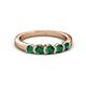 3 - Roena 0.66 ctw Emerald Round (3.80 mm) & (3.30 mm) 5 Stone Wedding Band 