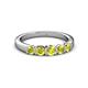 3 - Roena 0.76 ctw Yellow Diamond Round (3.80 mm) & (3.30 mm) 5 Stone Wedding Band 
