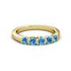 3 - Roena 0.74 ctw Blue Topaz Round (3.80 mm) & (3.30 mm) 5 Stone Wedding Band 