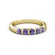 3 - Roena 0.66 ctw Iolite Round (3.80 mm) & (3.30 mm) 5 Stone Wedding Band 