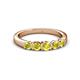 3 - Roena 0.76 ctw Yellow Diamond Round (3.80 mm) & (3.30 mm) 5 Stone Wedding Band 