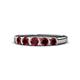 4 - Roena 0.80 ctw Ruby Round (3.80 mm) & (3.30 mm) 5 Stone Wedding Band 